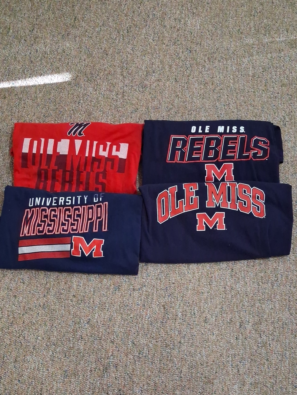 Rawlings Ole Miss Rebels Navy and Red Short Sleeve Shirt Lot